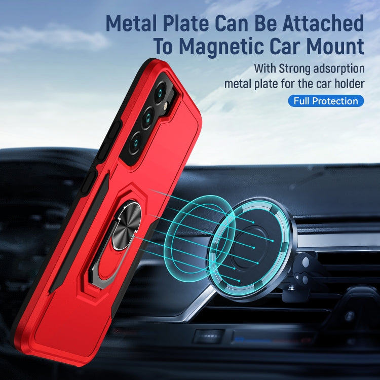 For Samsung Galaxy S22+ 5G Pioneer Armor Heavy Duty PC + TPU Holder Phone Case