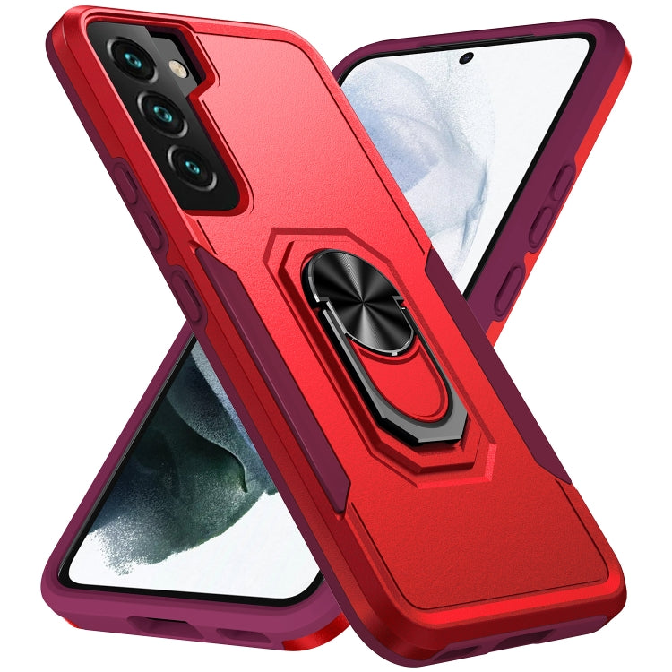 For Samsung Galaxy S22+ 5G Pioneer Armor Heavy Duty PC + TPU Holder Phone Case