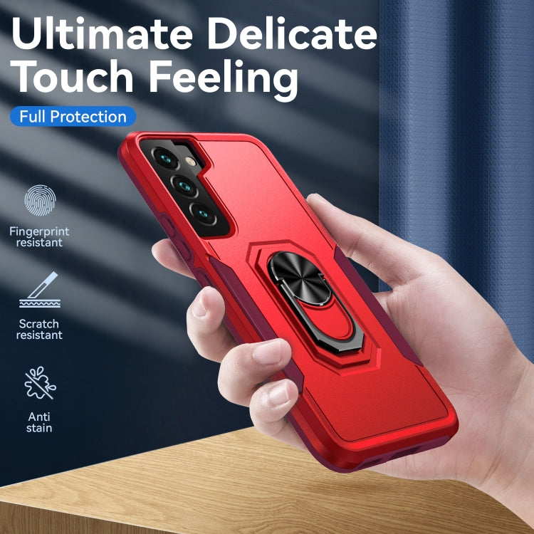 For Samsung Galaxy S22+ 5G Pioneer Armor Heavy Duty PC + TPU Holder Phone Case