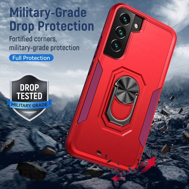For Samsung Galaxy S22+ 5G Pioneer Armor Heavy Duty PC + TPU Holder Phone Case