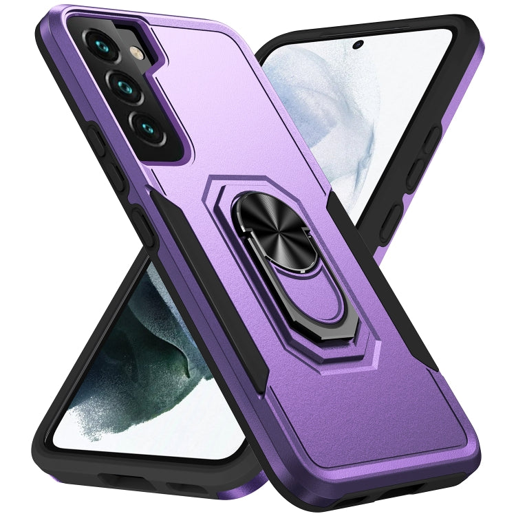 For Samsung Galaxy S22+ 5G Pioneer Armor Heavy Duty PC + TPU Holder Phone Case