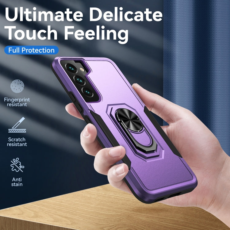For Samsung Galaxy S22+ 5G Pioneer Armor Heavy Duty PC + TPU Holder Phone Case