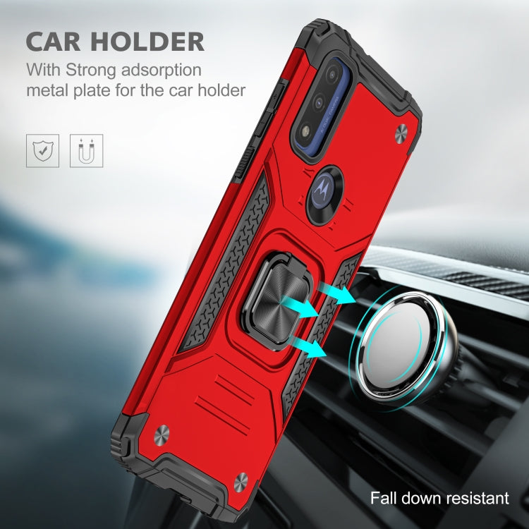 For Motorola Moto G Pure Magnetic Armor TPU + PC Holder Phone Case