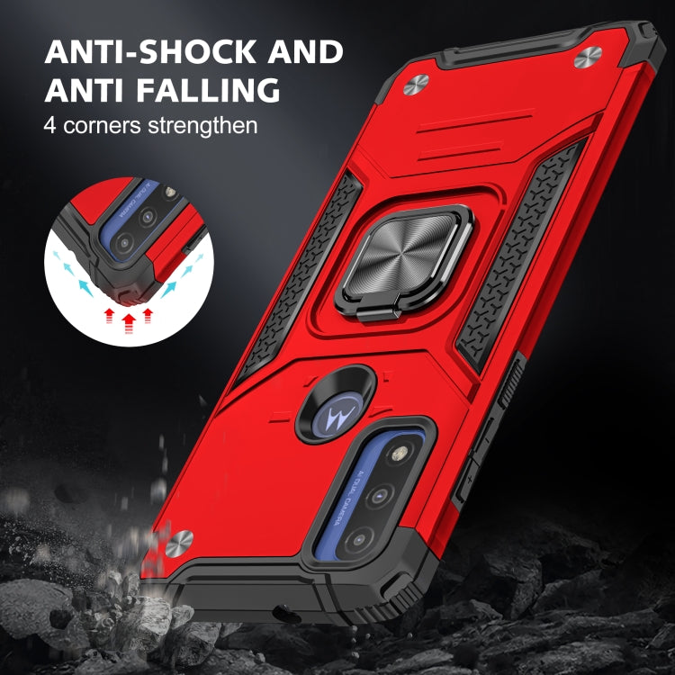 For Motorola Moto G Pure Magnetic Armor TPU + PC Holder Phone Case