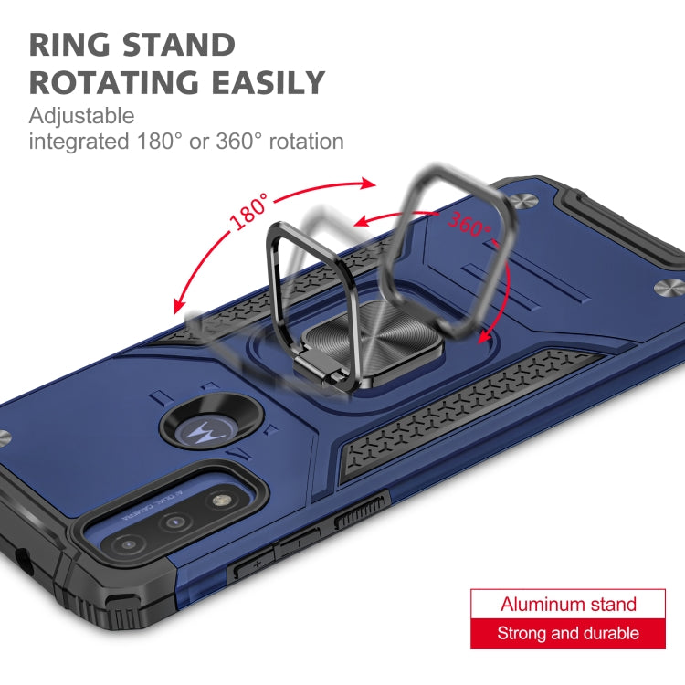 For Motorola Moto G Pure Magnetic Armor TPU + PC Holder Phone Case