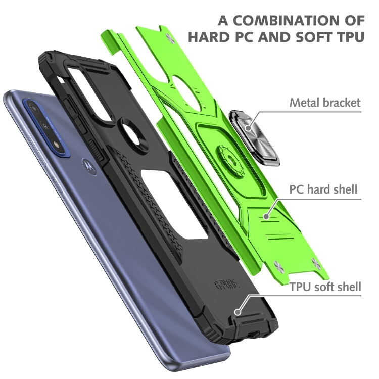 For Motorola Moto G Pure Magnetic Armor TPU + PC Holder Phone Case