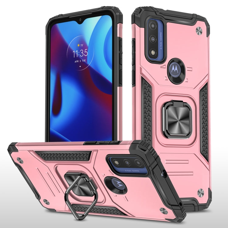 For Motorola Moto G Pure Magnetic Armor TPU + PC Holder Phone Case