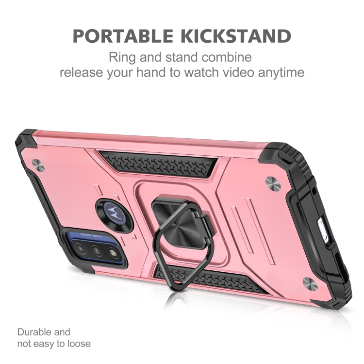 For Motorola Moto G Pure Magnetic Armor TPU + PC Holder Phone Case