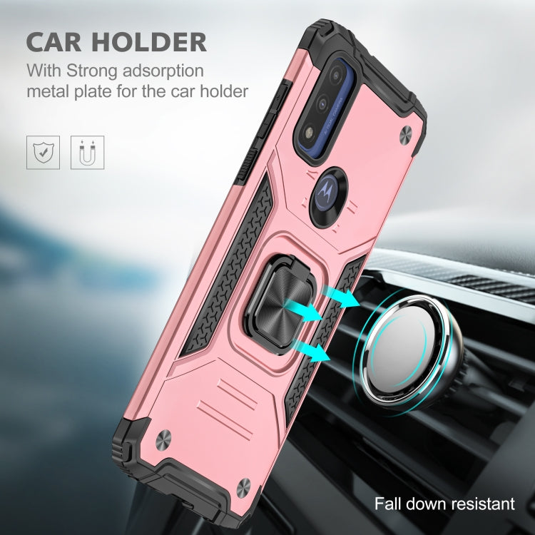 For Motorola Moto G Pure Magnetic Armor TPU + PC Holder Phone Case