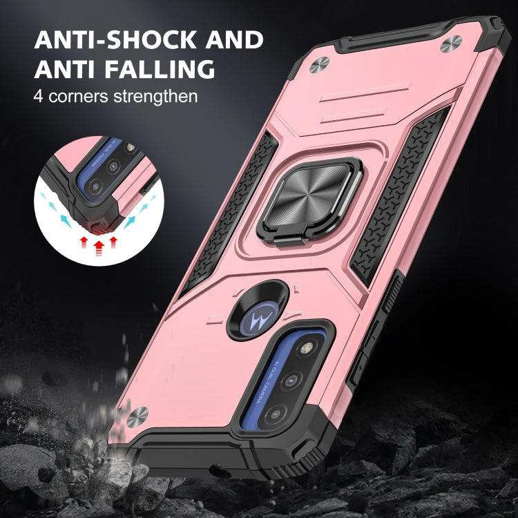 For Motorola Moto G Pure Magnetic Armor TPU + PC Holder Phone Case