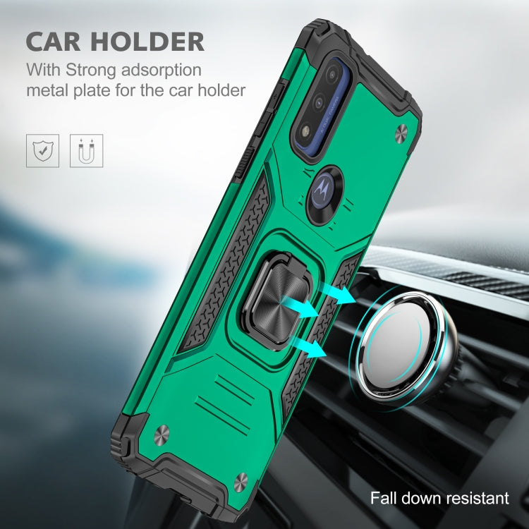 For Motorola Moto G Pure Magnetic Armor TPU + PC Holder Phone Case