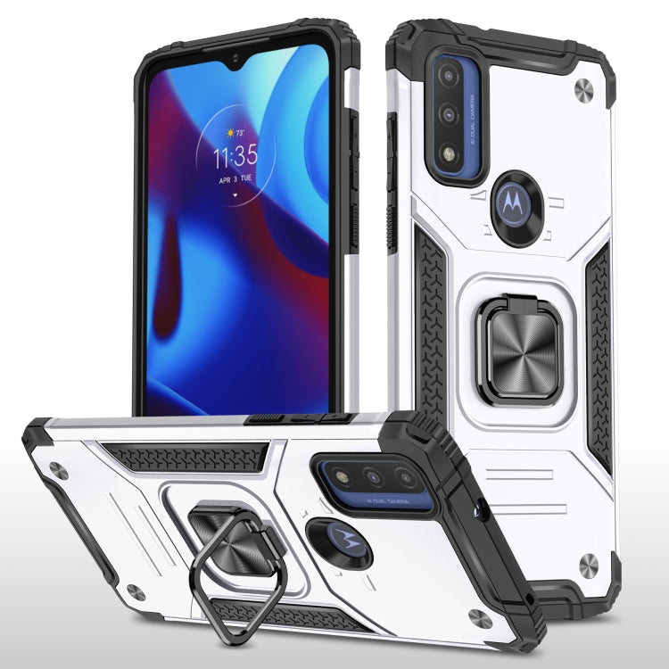 For Motorola Moto G Pure Magnetic Armor TPU + PC Holder Phone Case