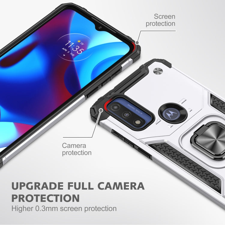 For Motorola Moto G Pure Magnetic Armor TPU + PC Holder Phone Case