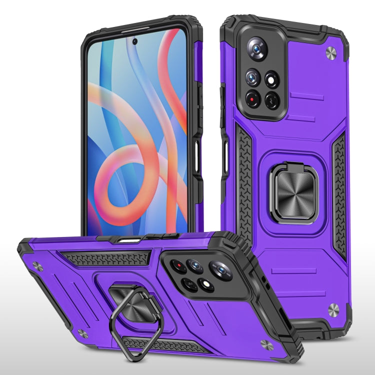 For Xiaomi Redmi Note 11 Magnetic Armor TPU + PC Holder Phone Case