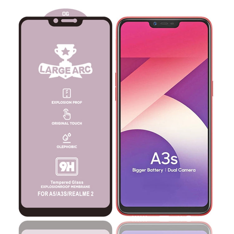 For OPPO A3s 9H HD High Alumina Full Screen Tempered Glass Film