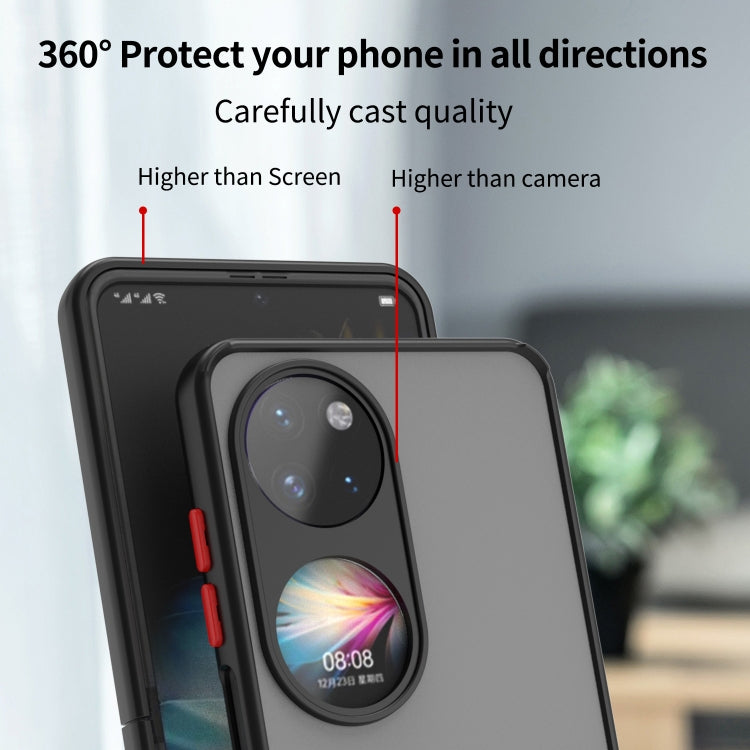 For Huawei P50 Pocket Q Shadow I Ring Kickstand PC and TPU Hybrid Phone Case