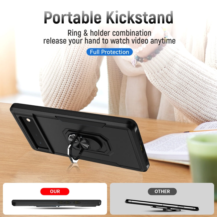 For Google Pixel 6 Pioneer Armor Heavy Duty PC + TPU Holder Phone Case