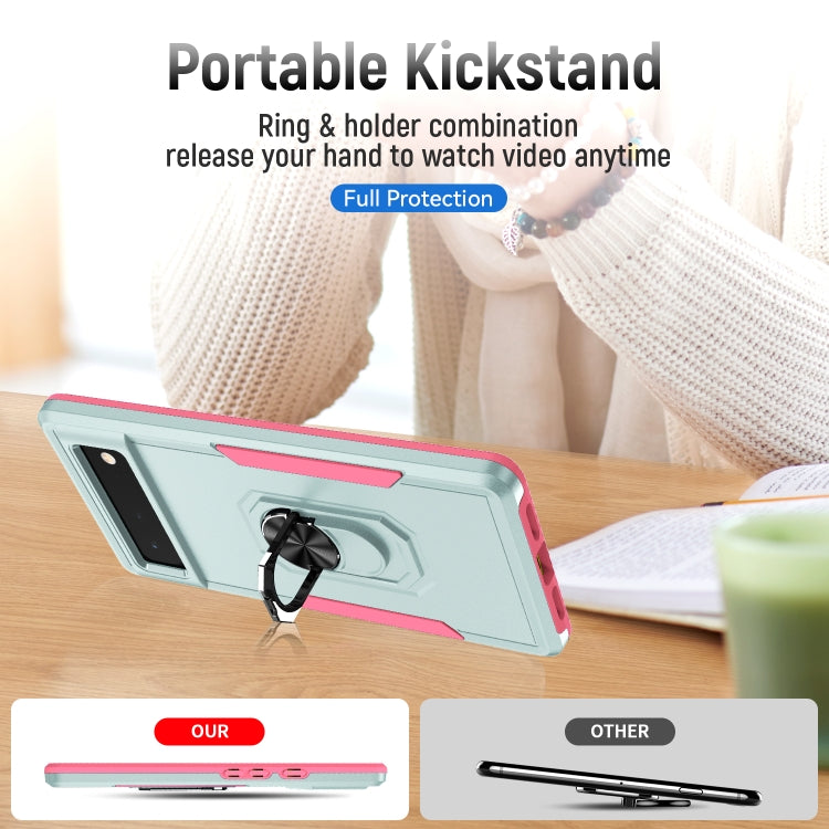 For Google Pixel 6 Pioneer Armor Heavy Duty PC + TPU Holder Phone Case