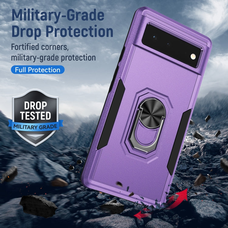 For Google Pixel 6 Pioneer Armor Heavy Duty PC + TPU Holder Phone Case