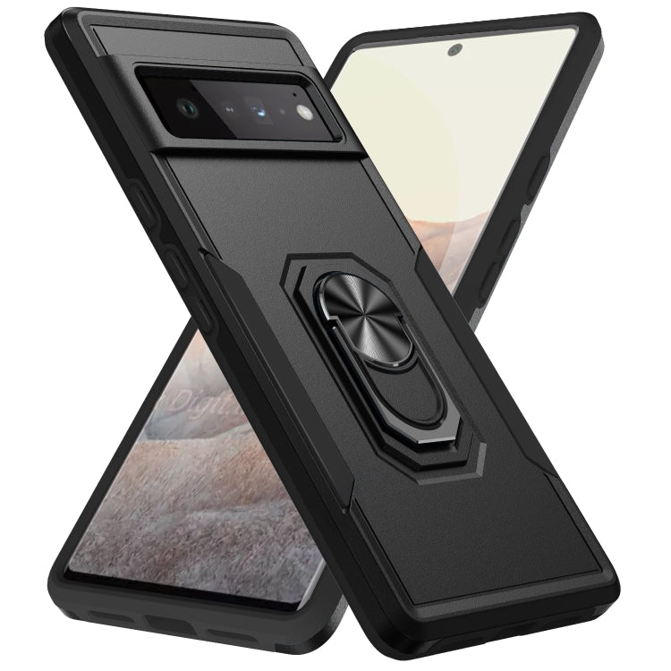 For Google Pixel 6 Pro Pioneer Armor Heavy Duty PC + TPU Holder Phone Case