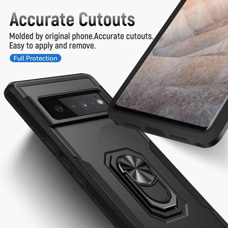For Google Pixel 6 Pro Pioneer Armor Heavy Duty PC + TPU Holder Phone Case
