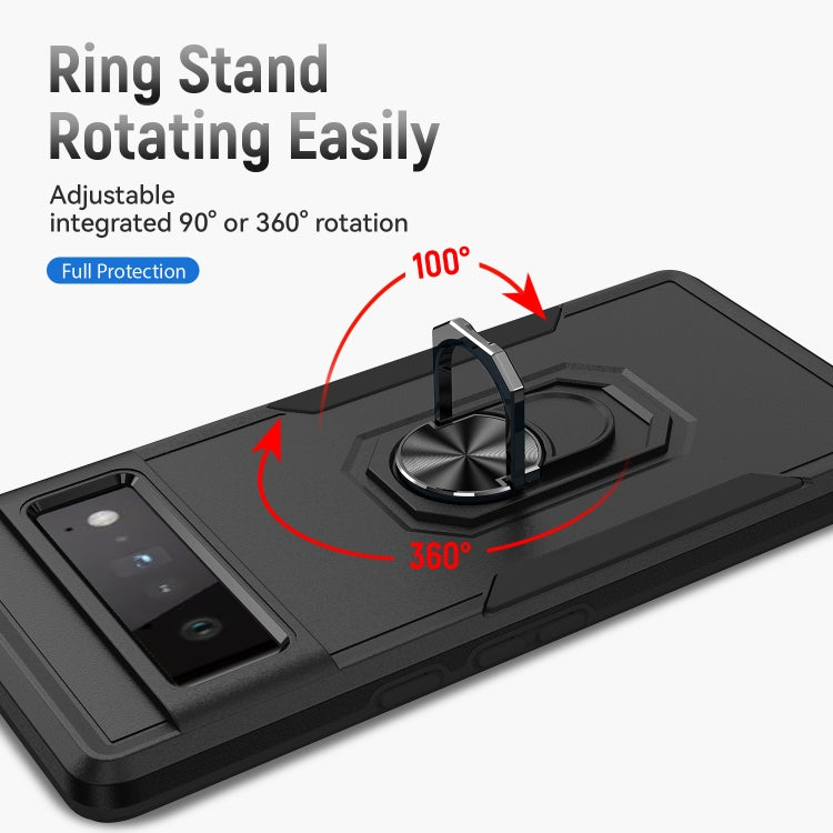 For Google Pixel 6 Pro Pioneer Armor Heavy Duty PC + TPU Holder Phone Case