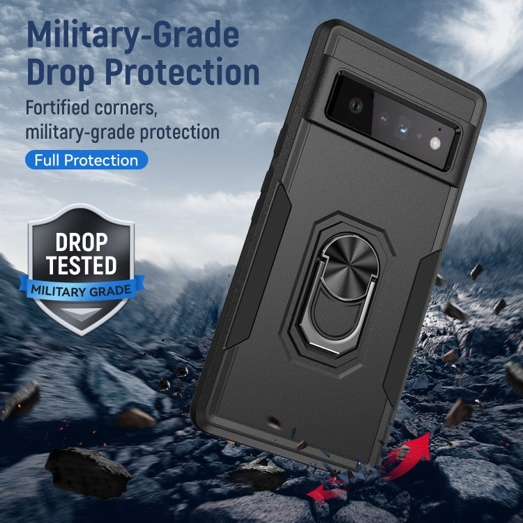 For Google Pixel 6 Pro Pioneer Armor Heavy Duty PC + TPU Holder Phone Case