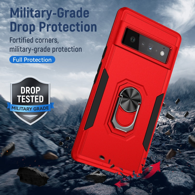 For Google Pixel 6 Pro Pioneer Armor Heavy Duty PC + TPU Holder Phone Case