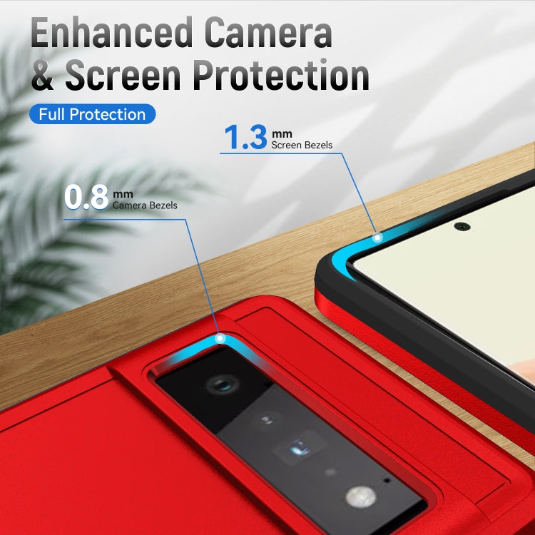 For Google Pixel 6 Pro Pioneer Armor Heavy Duty PC + TPU Holder Phone Case