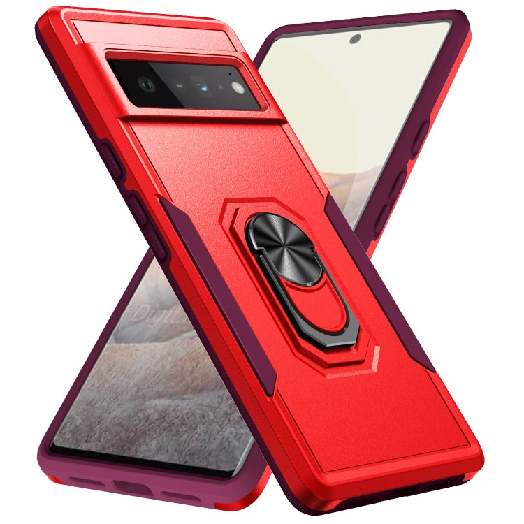 For Google Pixel 6 Pro Pioneer Armor Heavy Duty PC + TPU Holder Phone Case