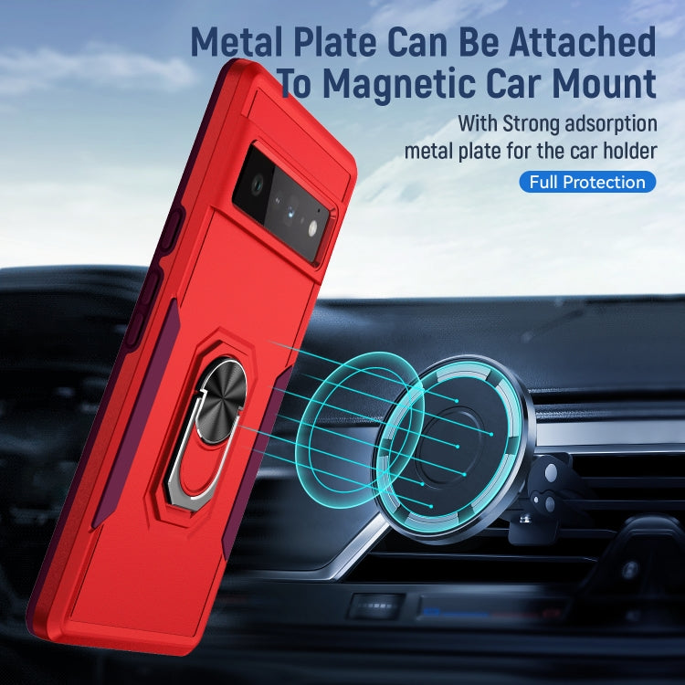 For Google Pixel 6 Pro Pioneer Armor Heavy Duty PC + TPU Holder Phone Case