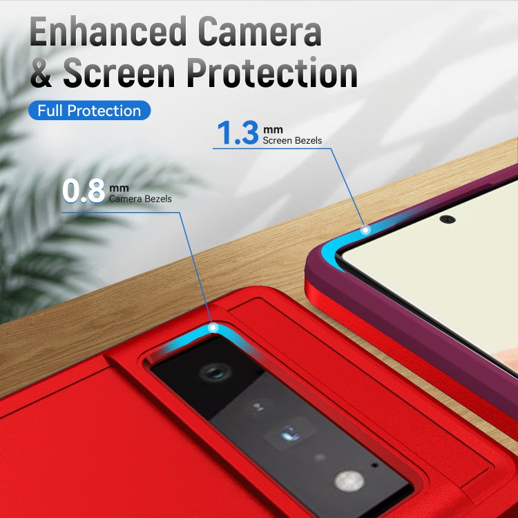 For Google Pixel 6 Pro Pioneer Armor Heavy Duty PC + TPU Holder Phone Case