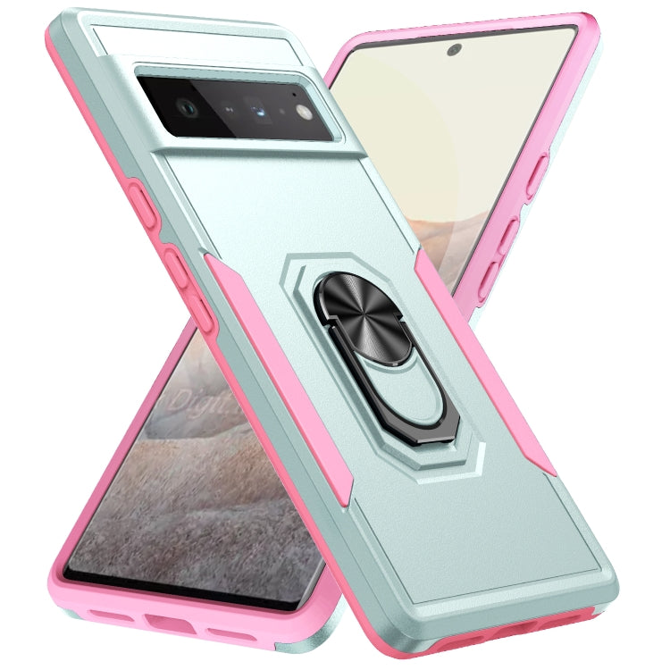 For Google Pixel 6 Pro Pioneer Armor Heavy Duty PC + TPU Holder Phone Case