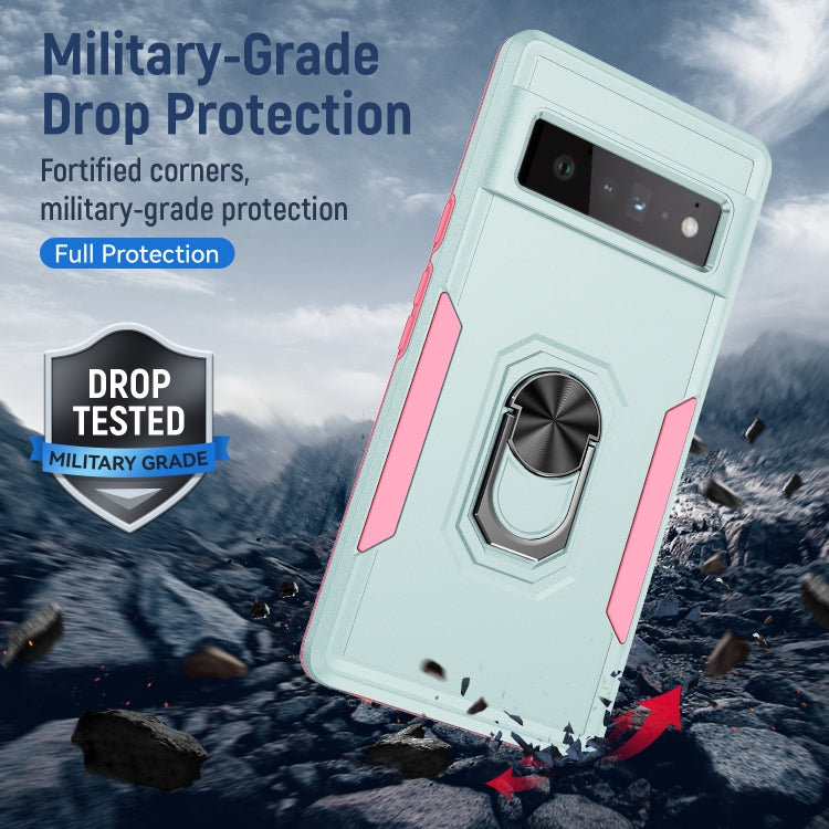 For Google Pixel 6 Pro Pioneer Armor Heavy Duty PC + TPU Holder Phone Case