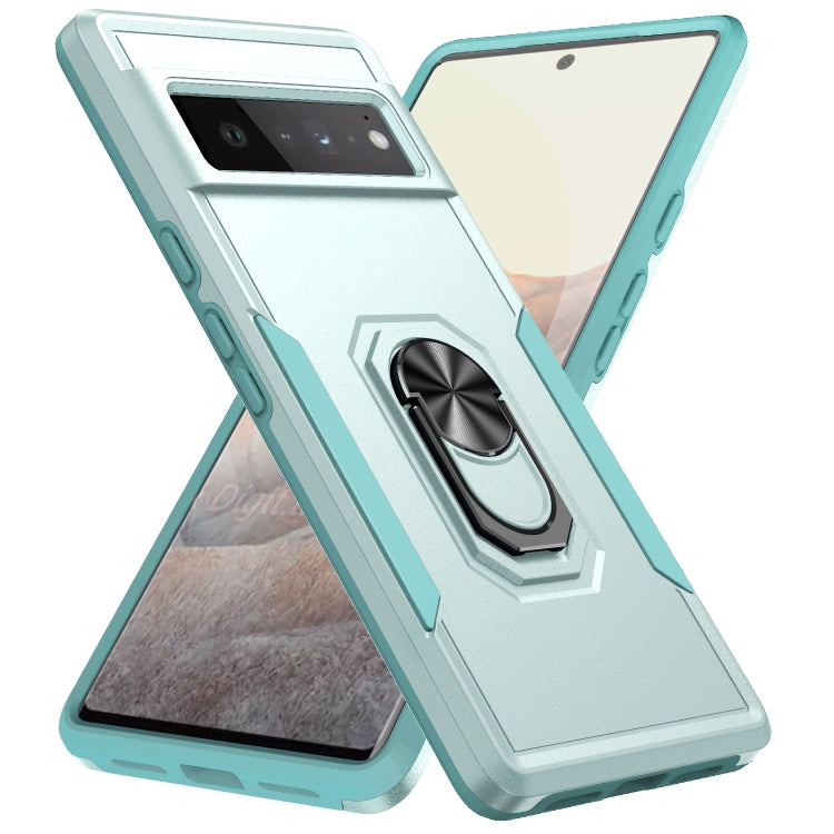 For Google Pixel 6 Pro Pioneer Armor Heavy Duty PC + TPU Holder Phone Case