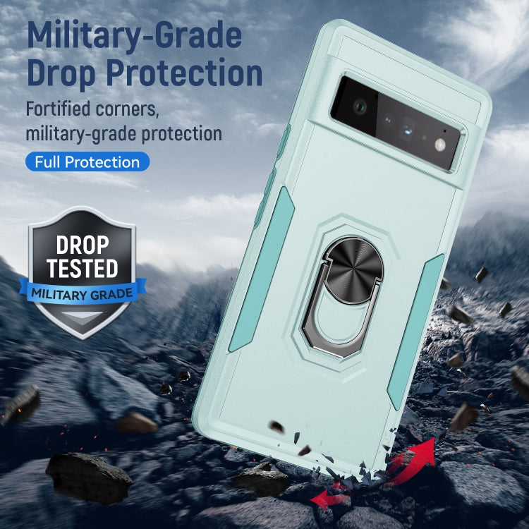 For Google Pixel 6 Pro Pioneer Armor Heavy Duty PC + TPU Holder Phone Case