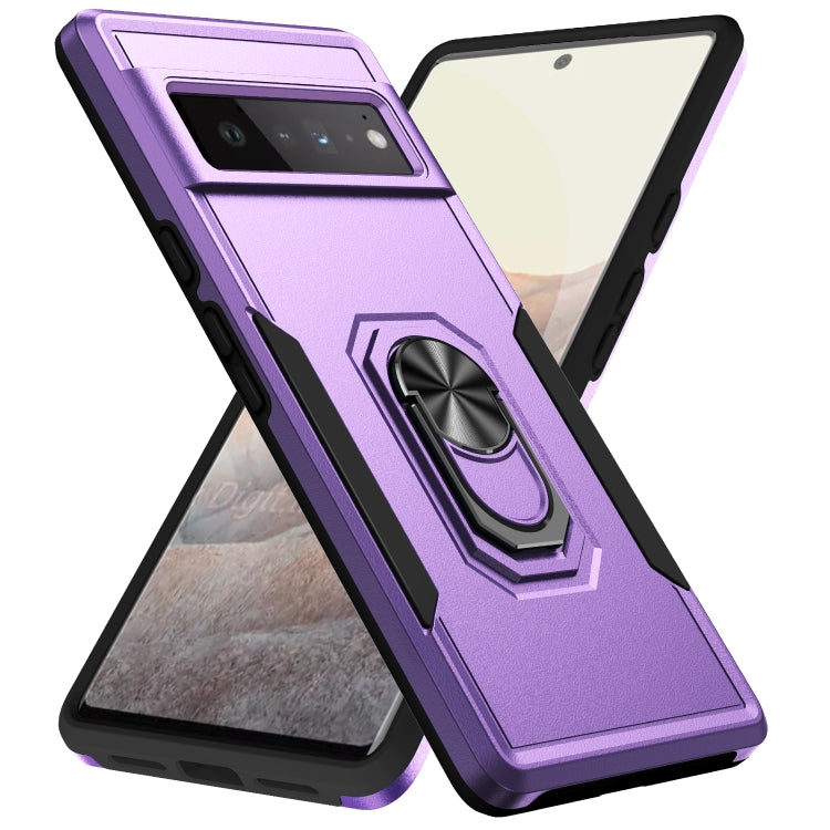 For Google Pixel 6 Pro Pioneer Armor Heavy Duty PC + TPU Holder Phone Case