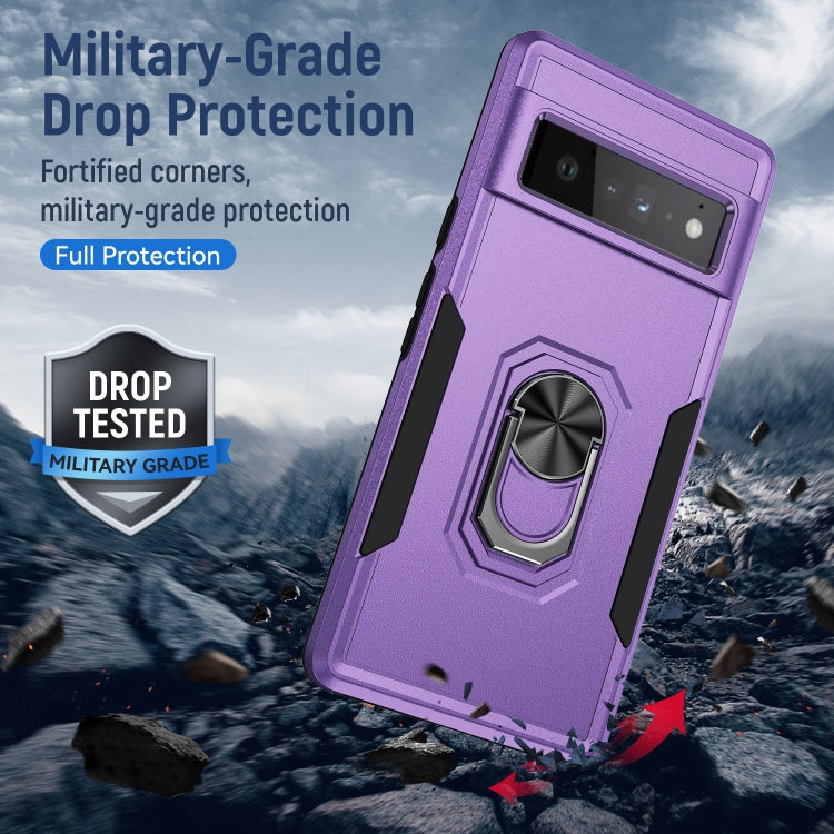 For Google Pixel 6 Pro Pioneer Armor Heavy Duty PC + TPU Holder Phone Case