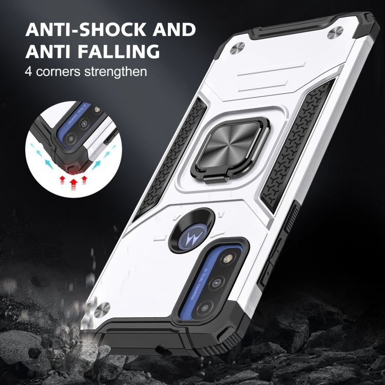 Magnetic Armor Shockproof TPU + PC Phone Case with Metal Ring Holder For Motorola G Pure