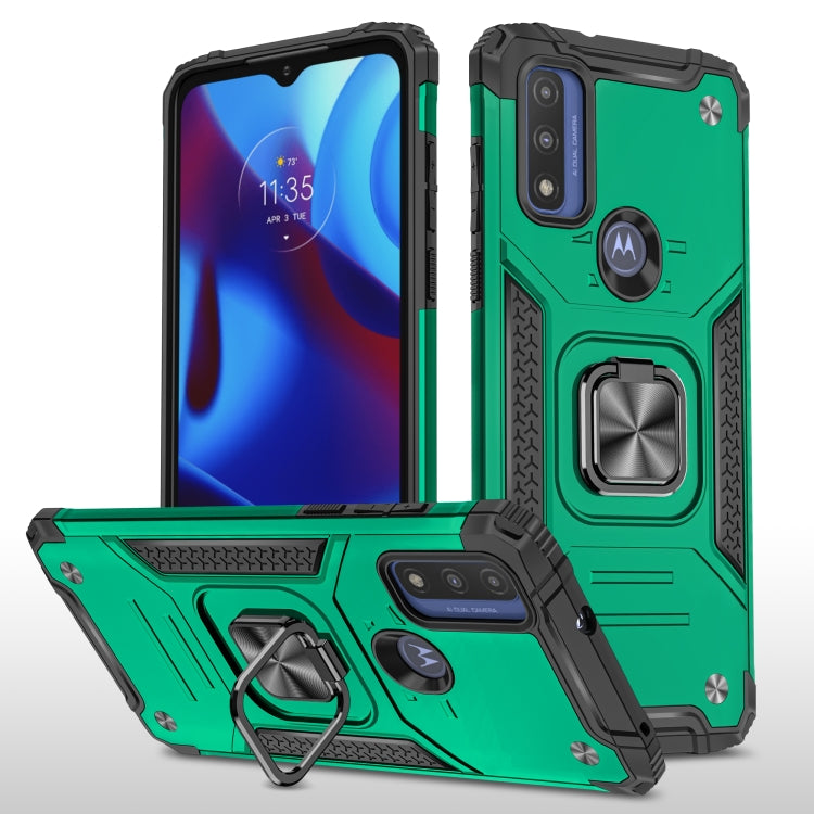 Magnetic Armor Shockproof TPU + PC Phone Case with Metal Ring Holder For Motorola G Pure