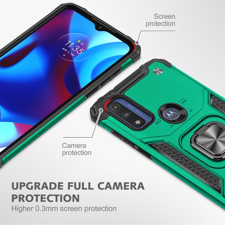 Magnetic Armor Shockproof TPU + PC Phone Case with Metal Ring Holder For Motorola G Pure