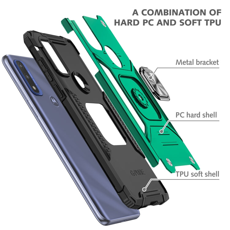Magnetic Armor Shockproof TPU + PC Phone Case with Metal Ring Holder For Motorola G Pure