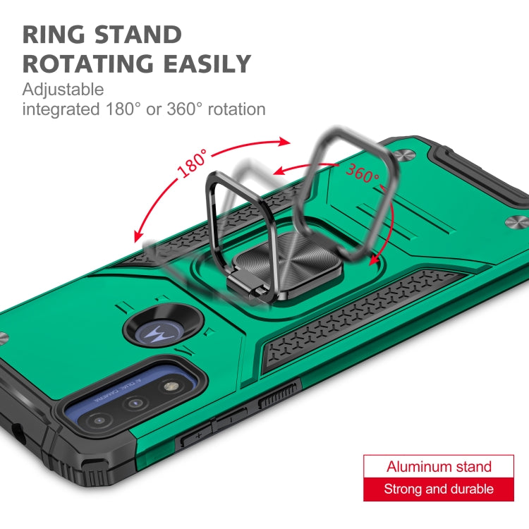 Magnetic Armor Shockproof TPU + PC Phone Case with Metal Ring Holder For Motorola G Pure