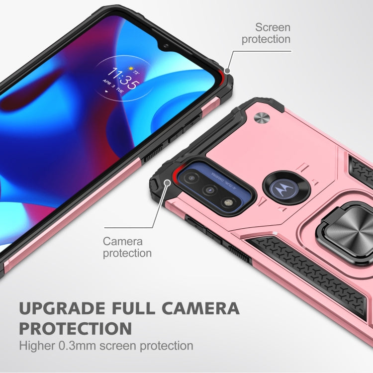 Magnetic Armor Shockproof TPU + PC Phone Case with Metal Ring Holder For Motorola G Pure