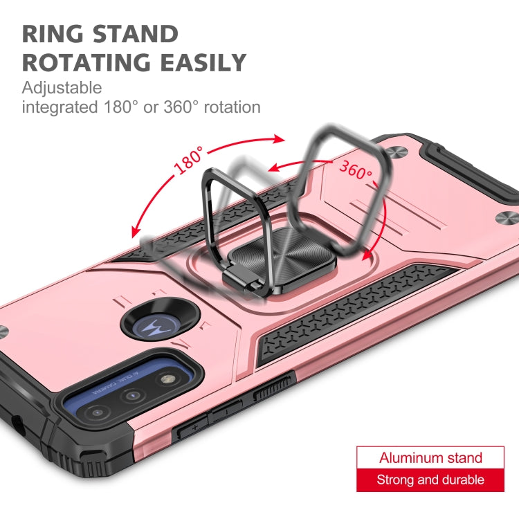 Magnetic Armor Shockproof TPU + PC Phone Case with Metal Ring Holder For Motorola G Pure