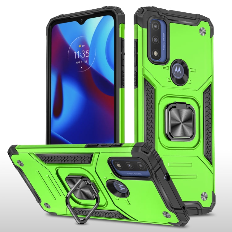 Magnetic Armor Shockproof TPU + PC Phone Case with Metal Ring Holder For Motorola G Pure