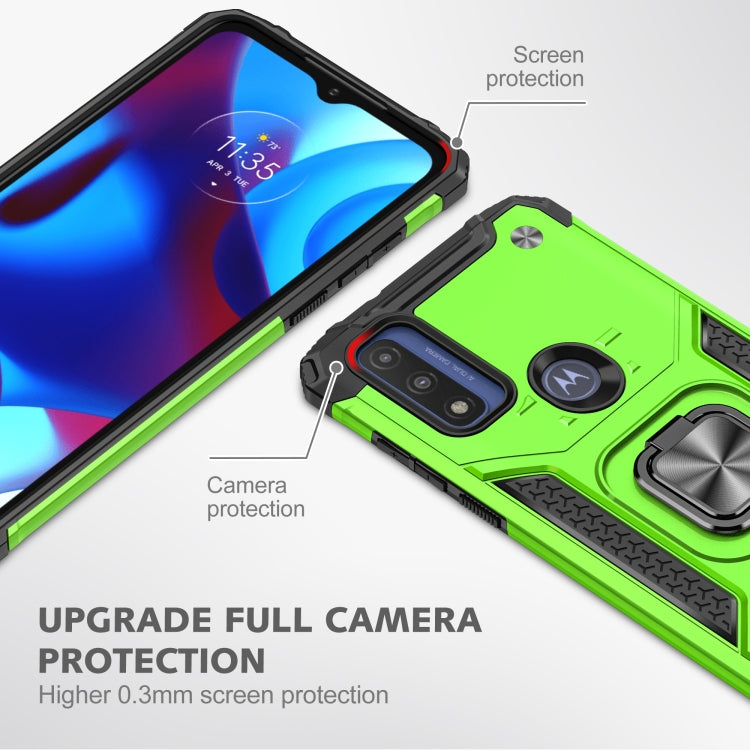 Magnetic Armor Shockproof TPU + PC Phone Case with Metal Ring Holder For Motorola G Pure