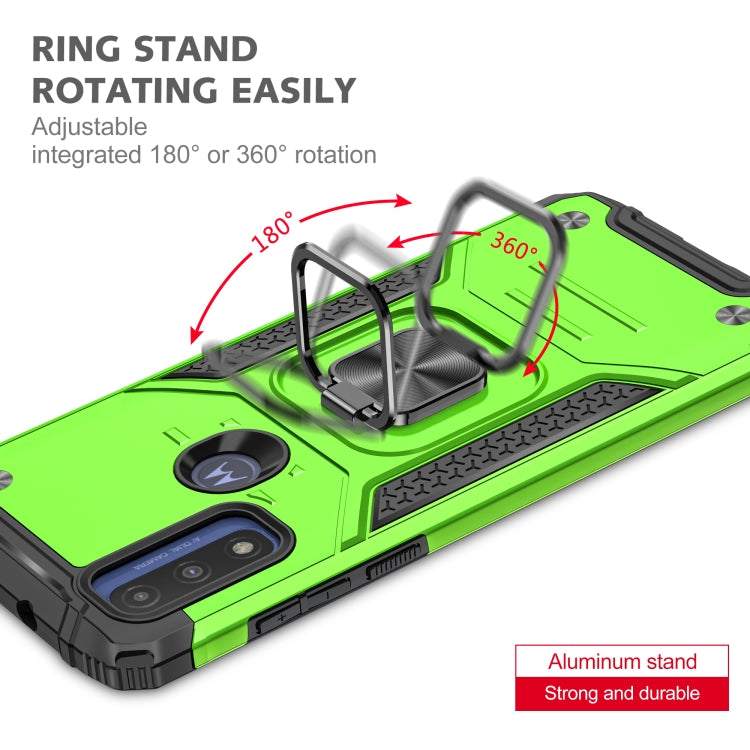 Magnetic Armor Shockproof TPU + PC Phone Case with Metal Ring Holder For Motorola G Pure