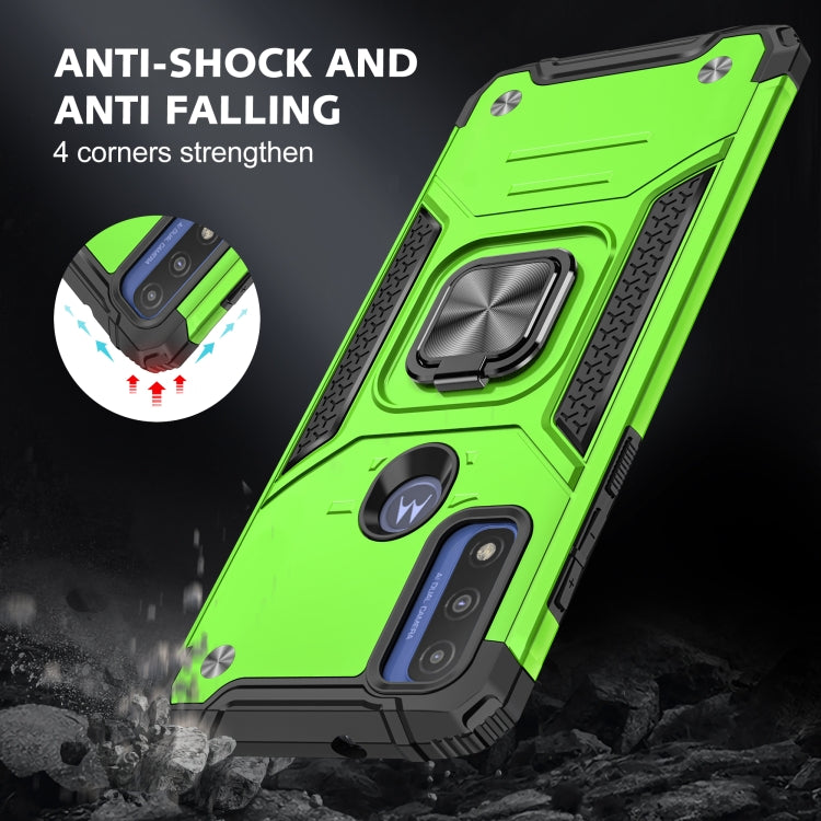 Magnetic Armor Shockproof TPU + PC Phone Case with Metal Ring Holder For Motorola G Pure
