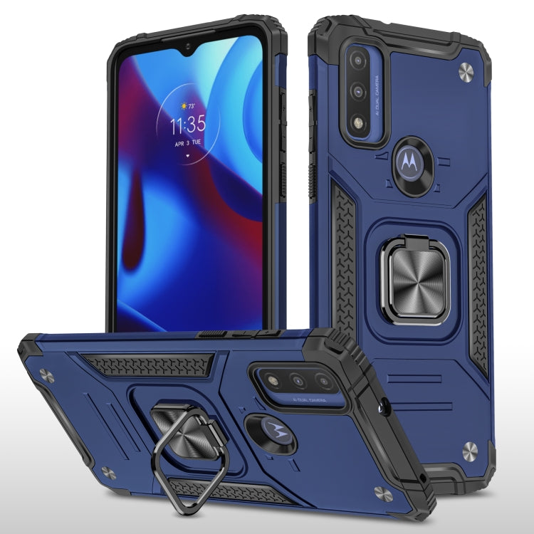 Magnetic Armor Shockproof TPU + PC Phone Case with Metal Ring Holder For Motorola G Pure